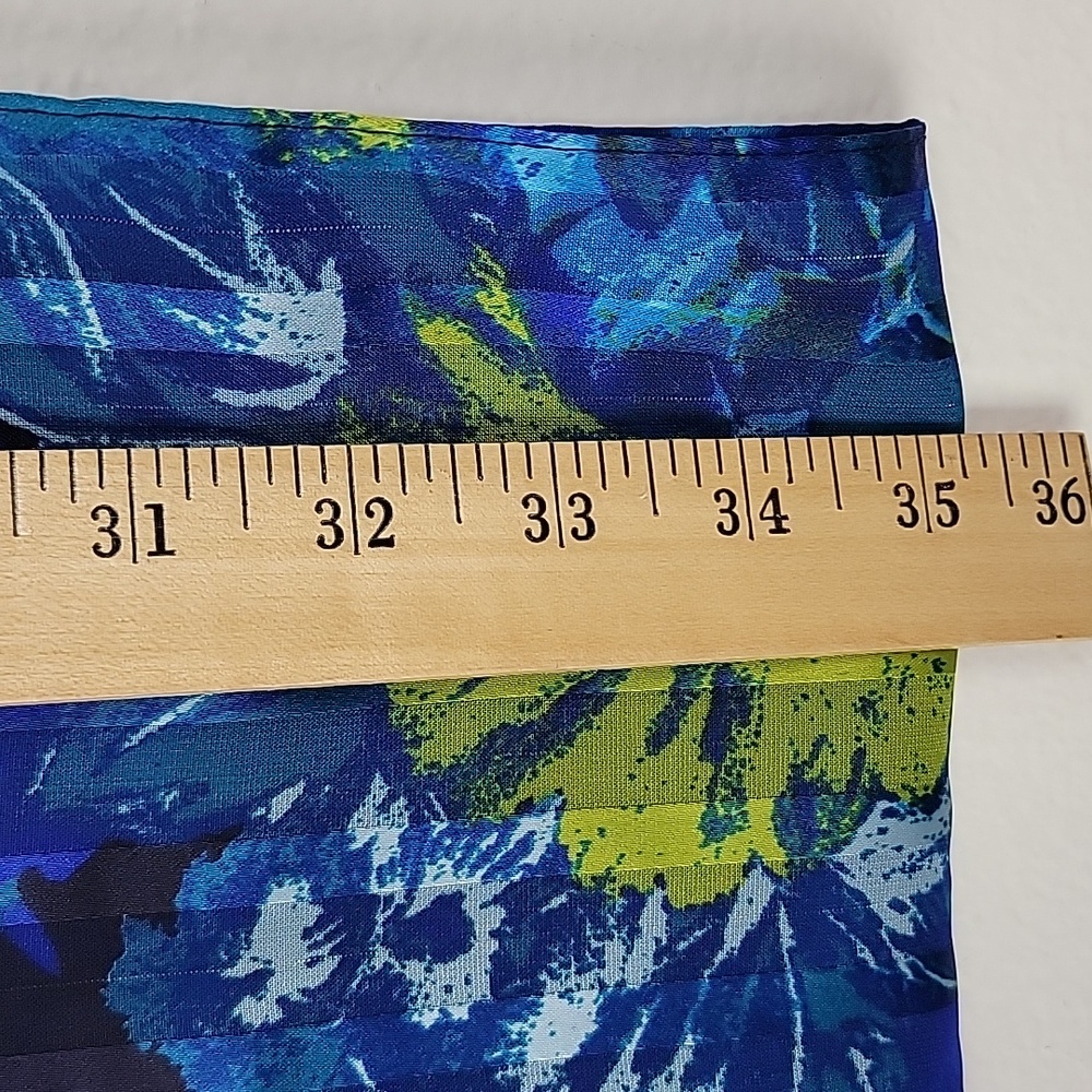 Infinity Circular Scarf Blue, Yellow & Black Floral Print 70 X 20 - Picture 5 of 7